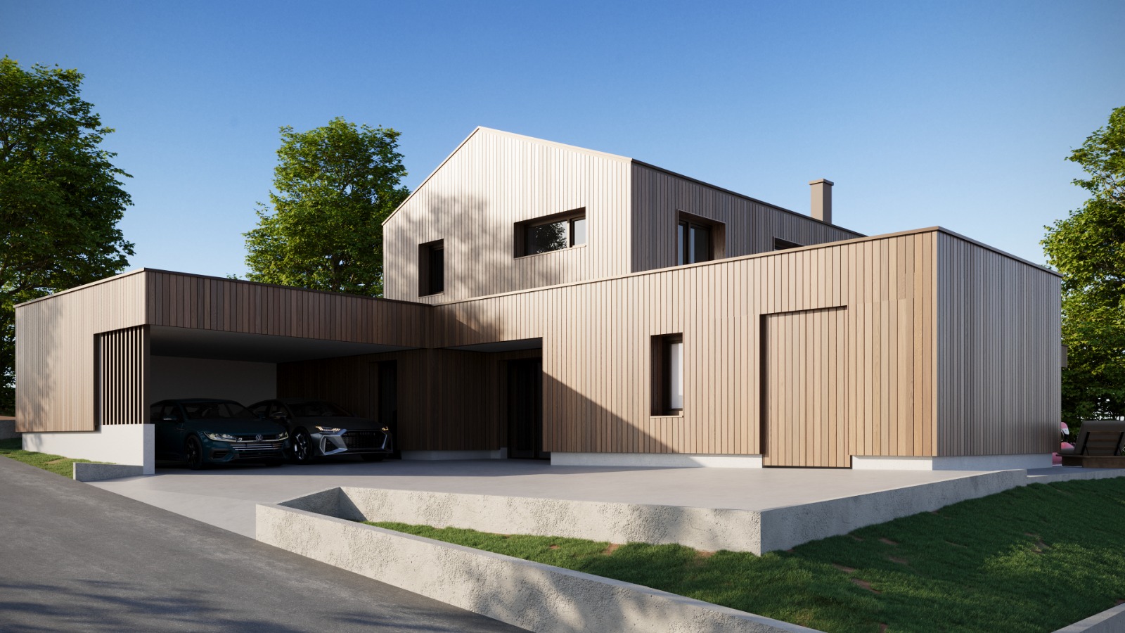 Birkengasse 3D Visualisierung Zufahrt